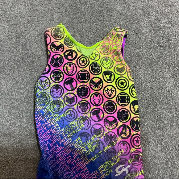 GK Elite Marvel Gymnastics Leotard Pink Child Large - Picture 6 of 7